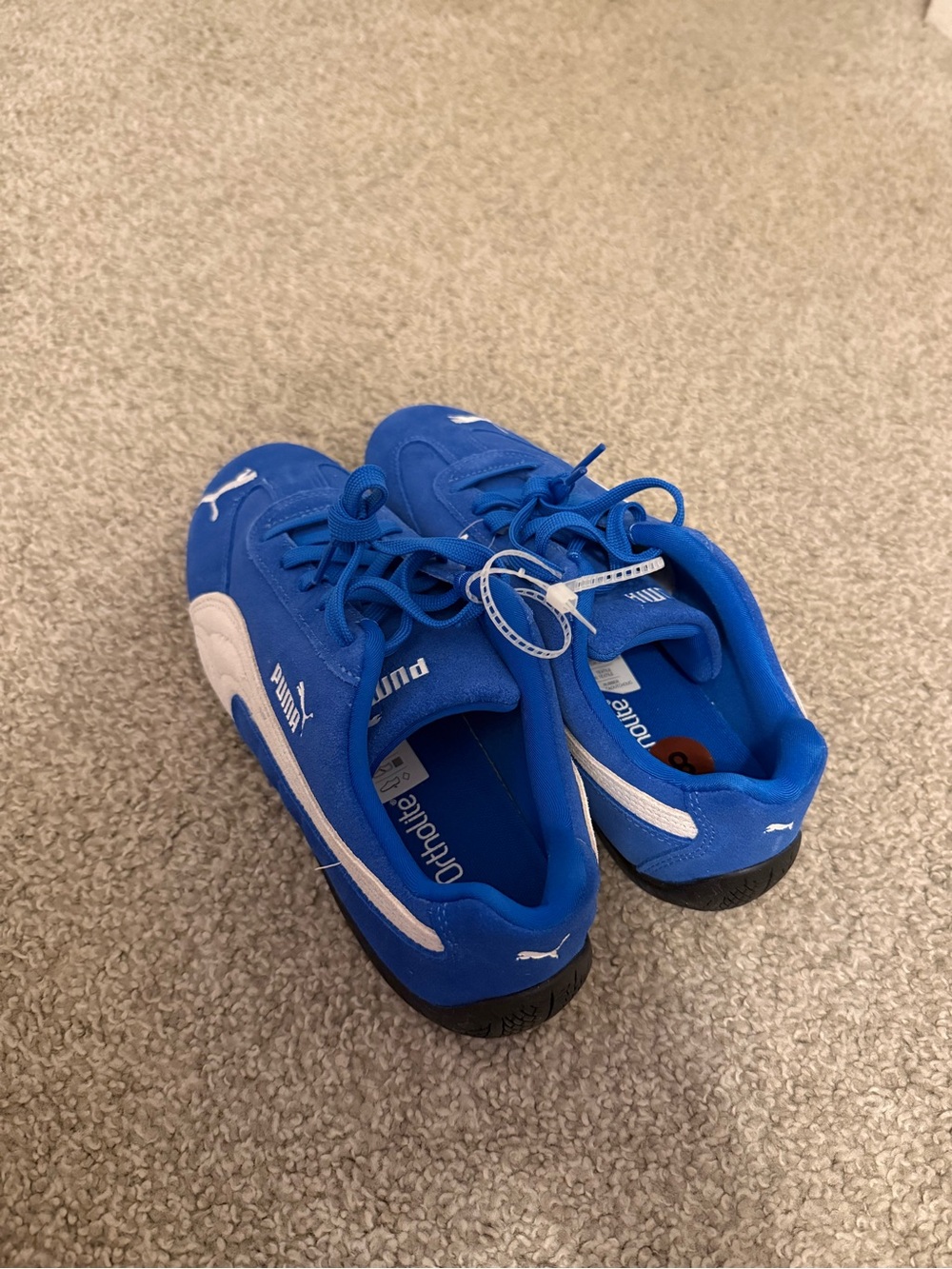 Puma Royal Blue Suede Sneakers with White Formstrip - Picture 3 of 5